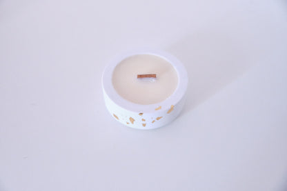 Candela ricaricabile Alba - Foglie oro/argento