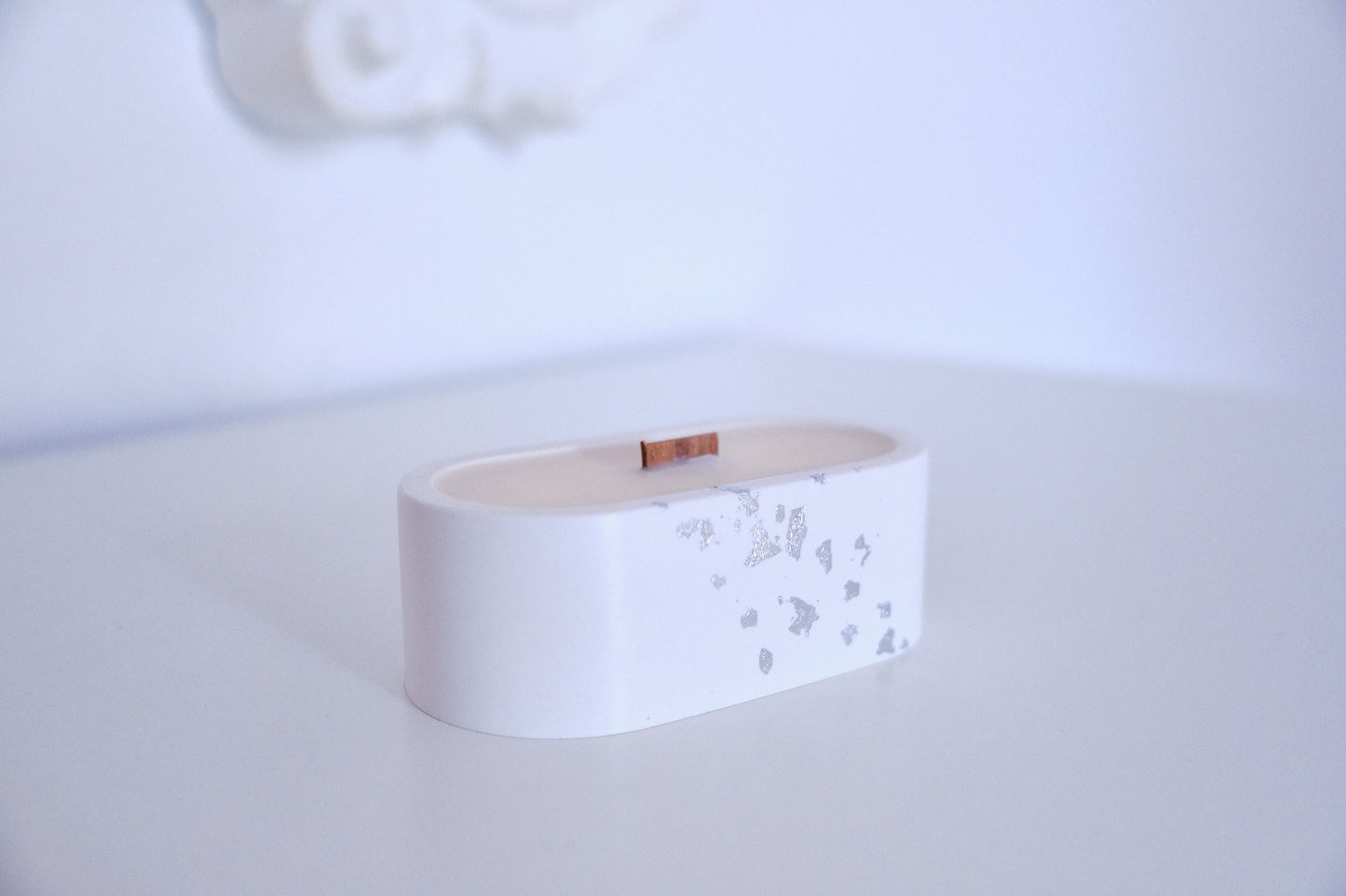 Candela ricaricabile Astro - Foglie oro/argento