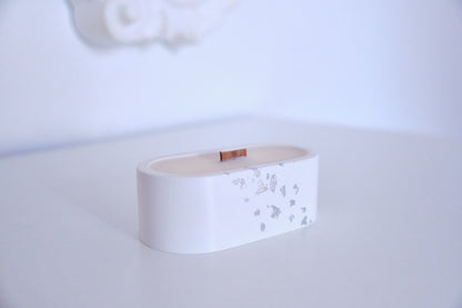 Candela ricaricabile Astro - Foglie oro/argento