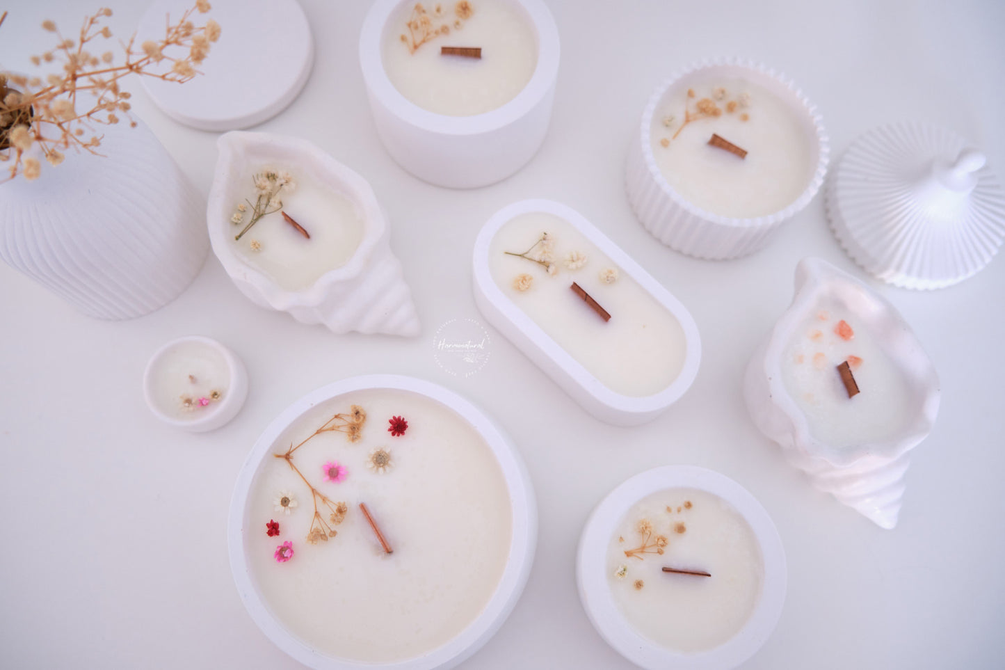 Candela ricaricabile Persefone - Decorazione floreale