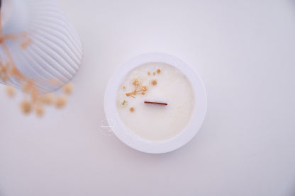 Candela ricaricabile Alba - Decorazione floreale